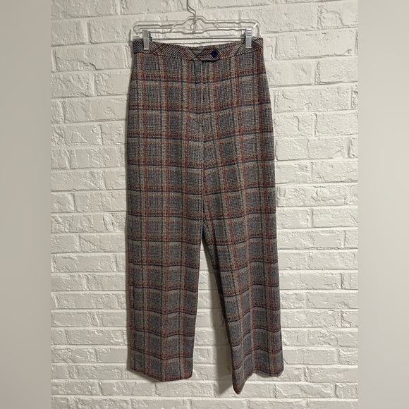 Vintage wide leg plaid trouser (wool-look) - Picture 1 of 3